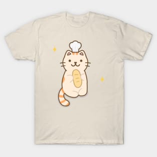 Baker Cat holding bread T-Shirt